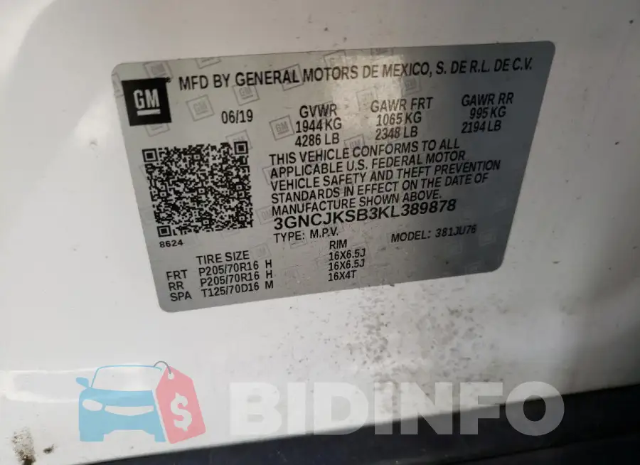 3GNCJKSB3KL389878 Photo# 13