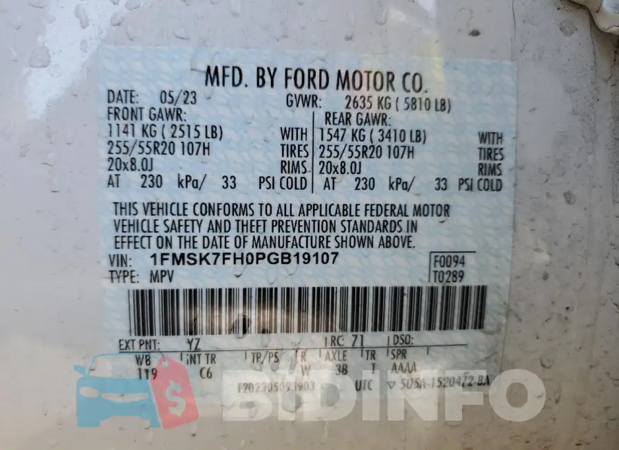 1FMSK7FH0PGB19107 Photo# 14