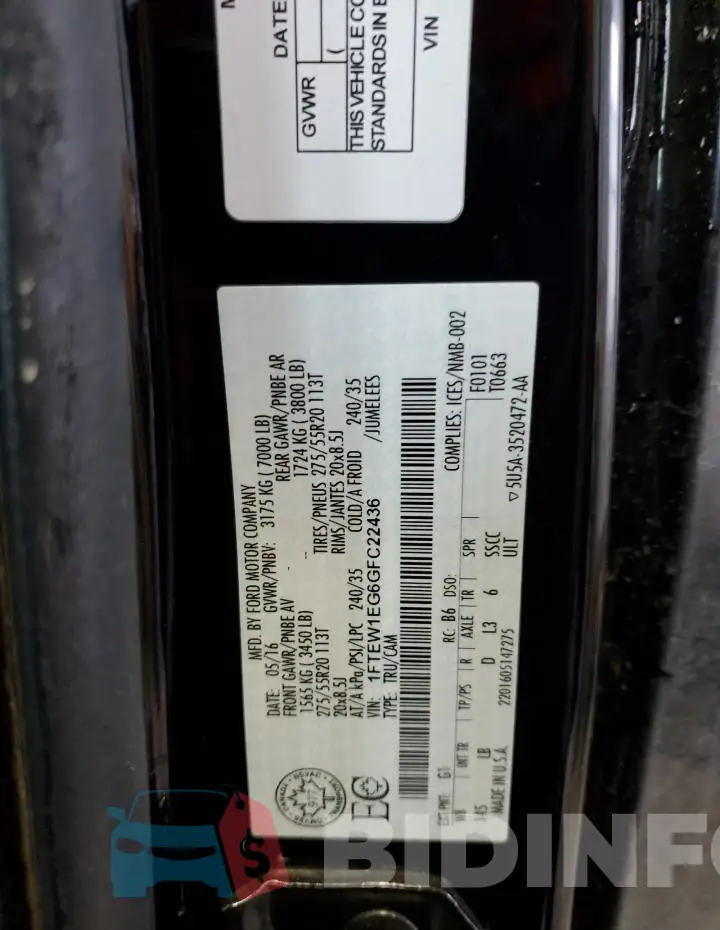1FTEW1EG6GFC22436 Photo# 12