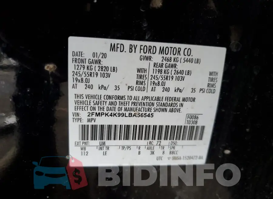 2FMPK4K99LBA56545 Photo# 13