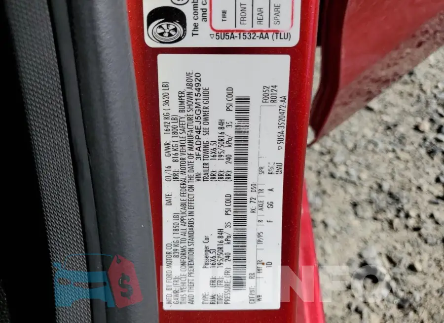 3FADP4EJ5GM154920 Photo# 12