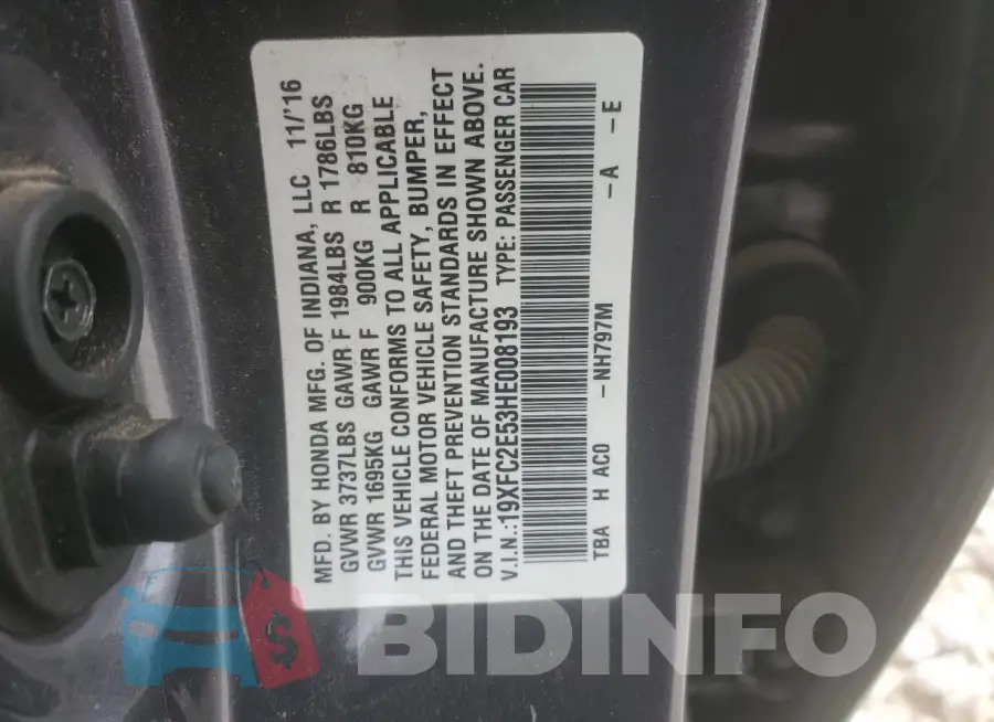 19XFC2E53HE008193 Photo# 12