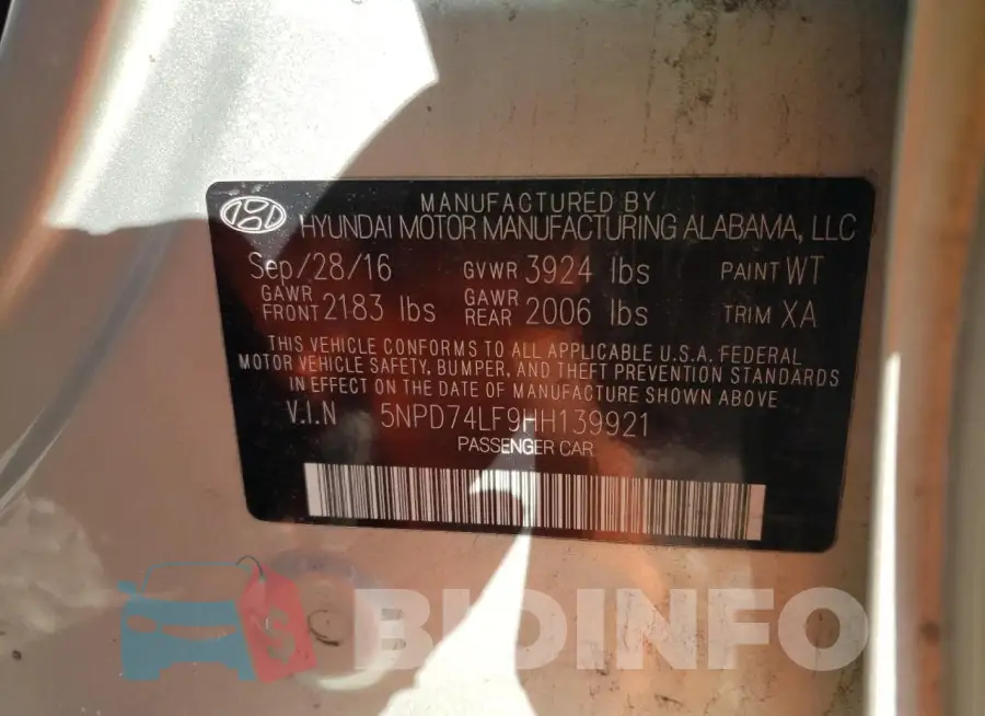 5NPD74LF9HH139921 Photo# 12