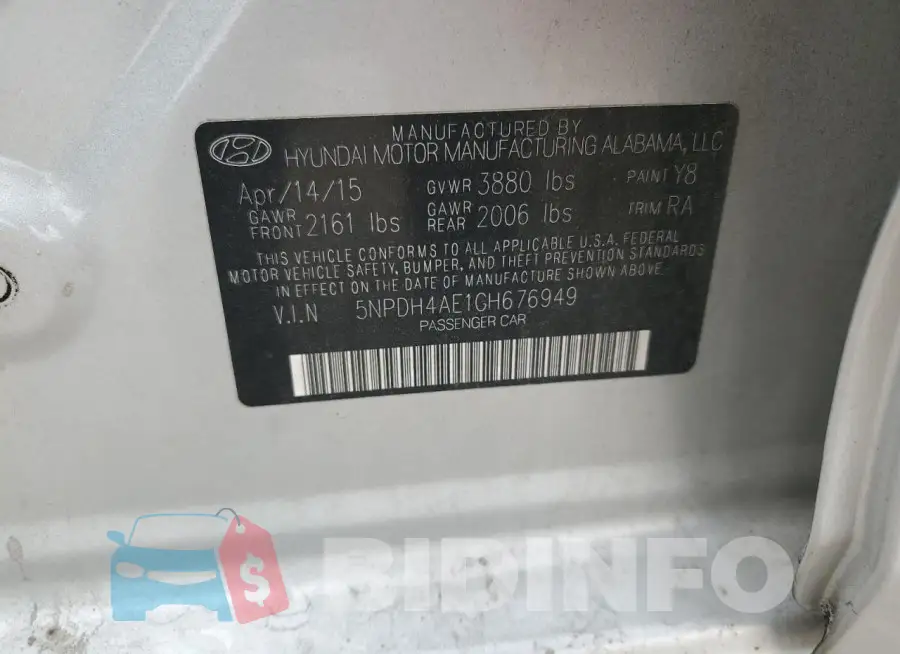 5NPDH4AE1GH676949 Photo# 12