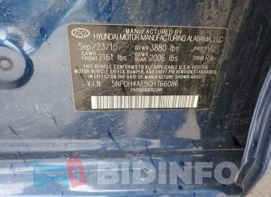 5NPDH4AE5GH766086 Photo# 12