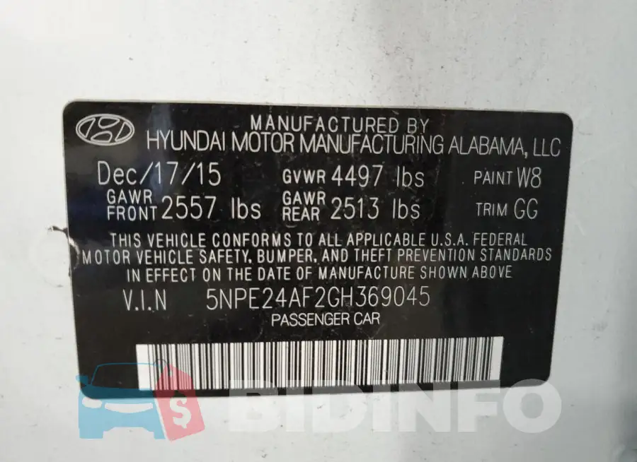 5NPE24AF2GH369045 Photo# 12