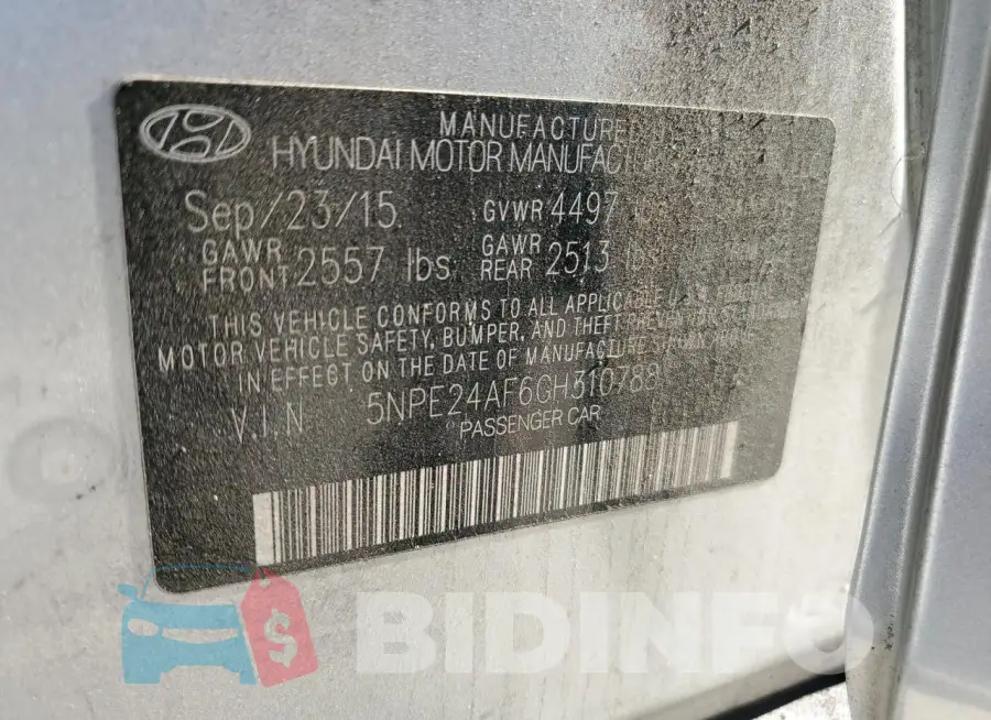 5NPE24AF6GH310788 Photo# 12