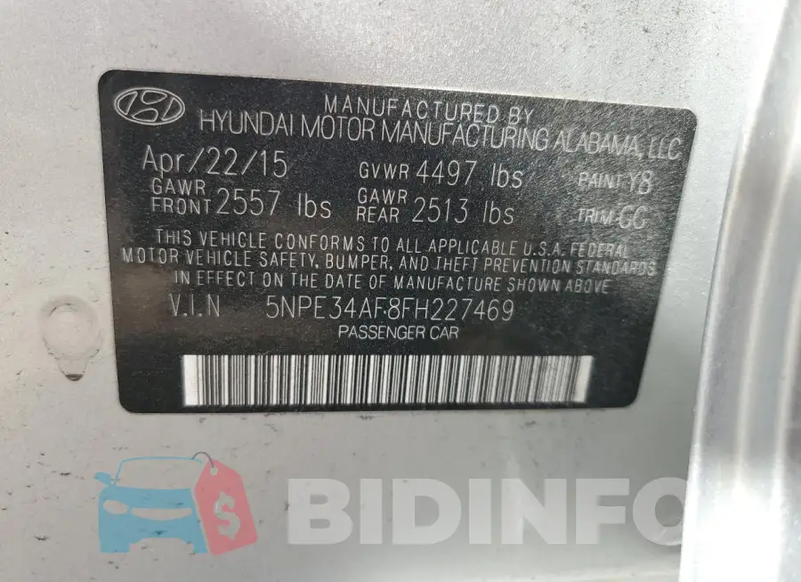 5NPE34AF8FH227469 Photo# 13