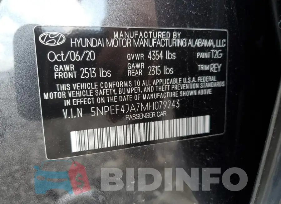 5NPEF4JA7MH079243 Photo# 12