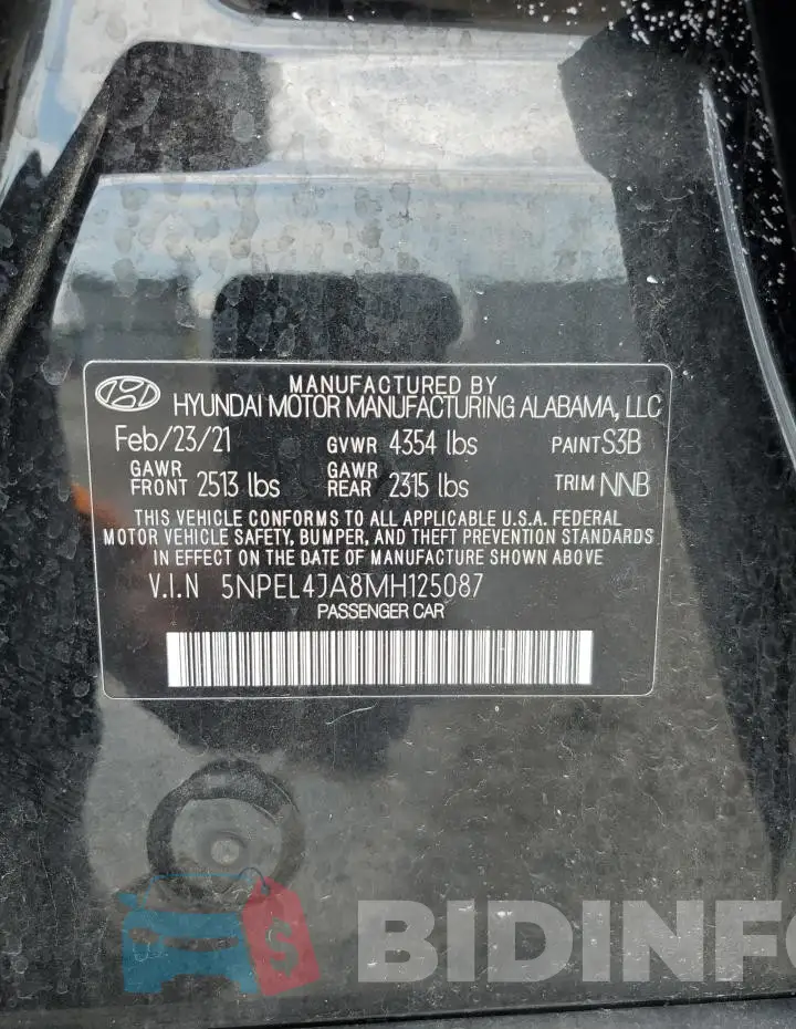 5NPEL4JA8MH125087 Photo# 12