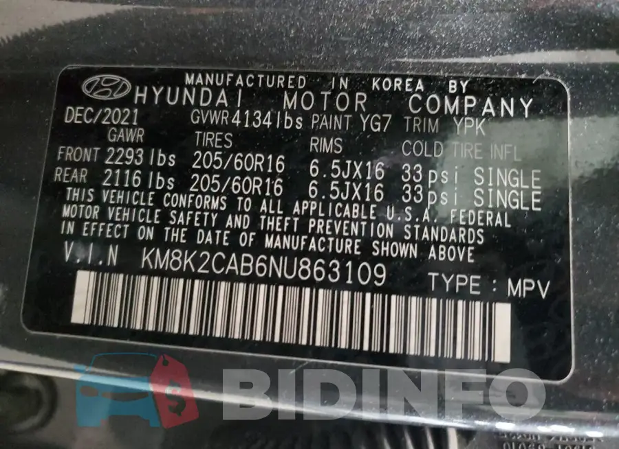 KM8K2CAB6NU863109 Photo# 12