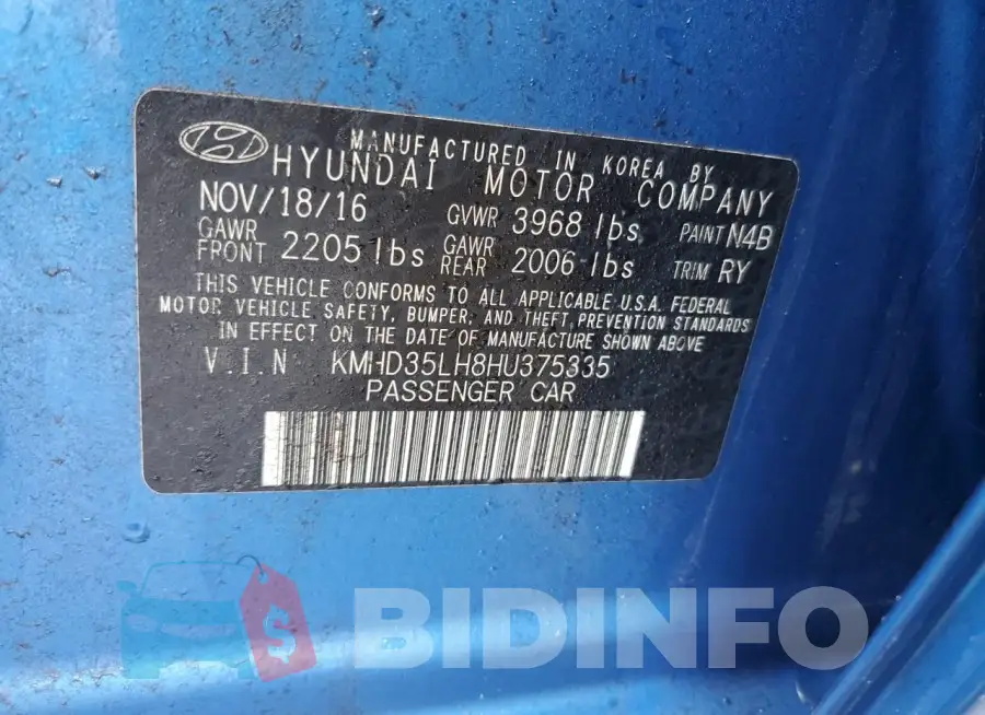 KMHD35LH8HU375335 Photo# 13