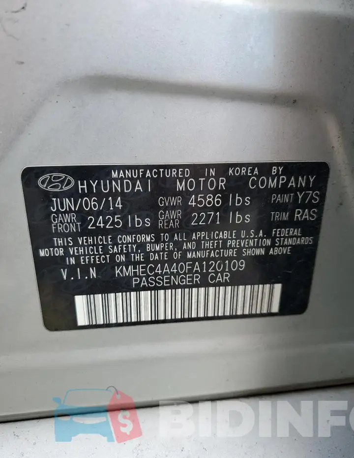 KMHEC4A40FA120109 Photo# 13