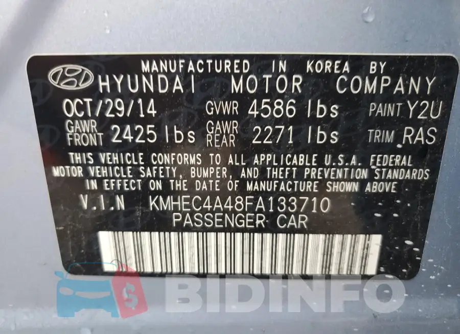 KMHEC4A48FA133710 Photo# 12