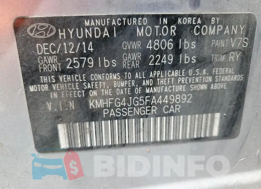 KMHFG4JG5FA449892 Photo# 12