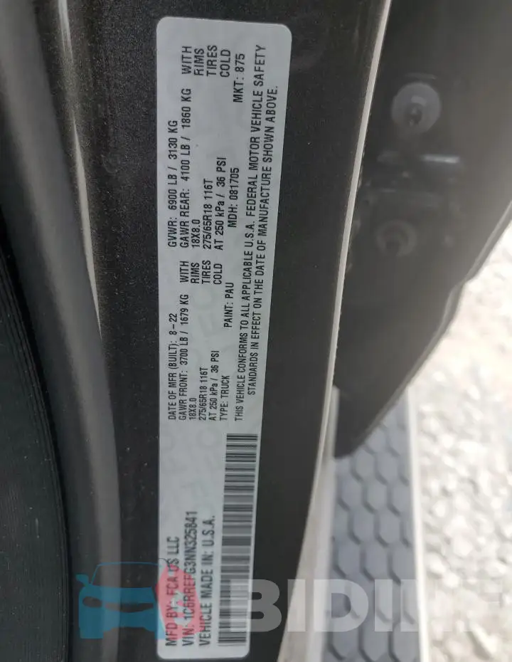 1C6RREFG3NN325841 Photo# 13
