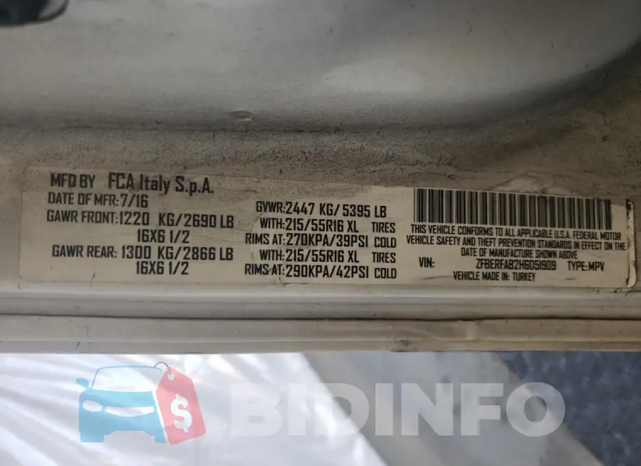 ZFBERFAB2H6D51909 Photo# 13