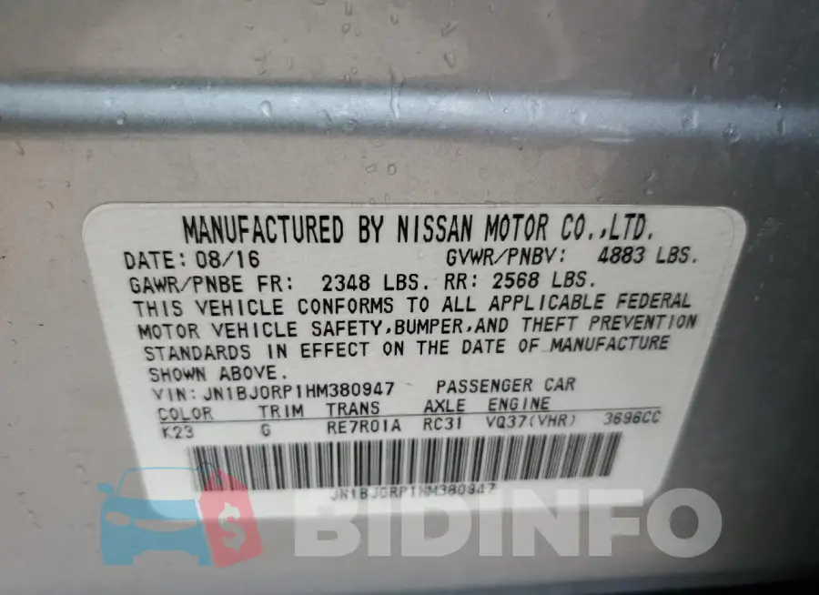 JN1BJ0RP1HM380947 Photo# 12
