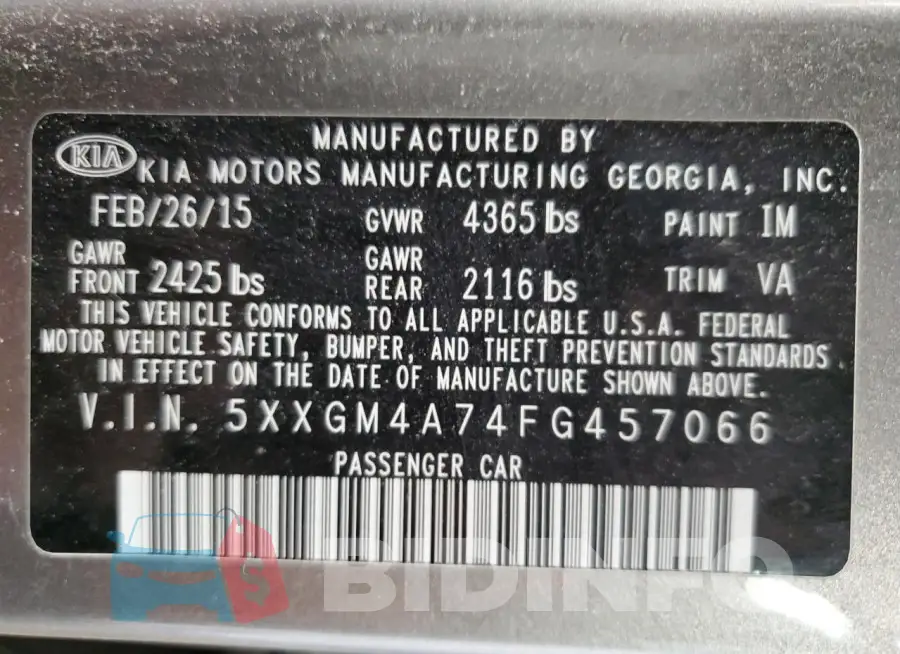5XXGM4A74FG457066 Photo# 12