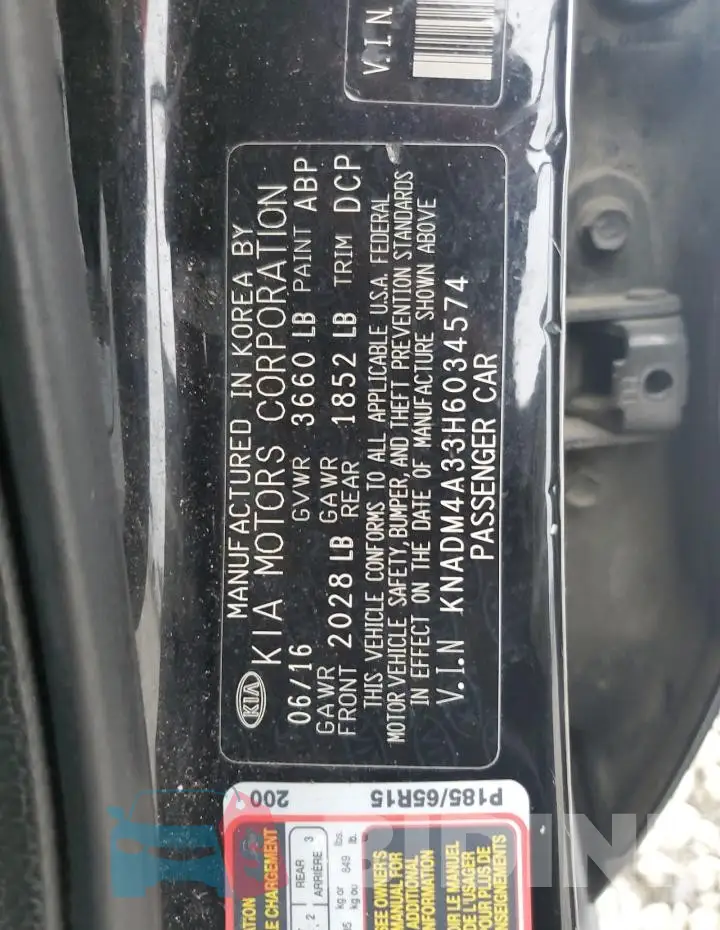 KNADM4A33H6034574 Photo# 12