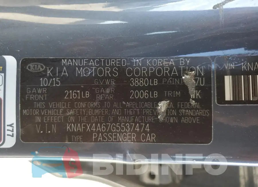 KNAFX4A67G5537474 Photo# 12