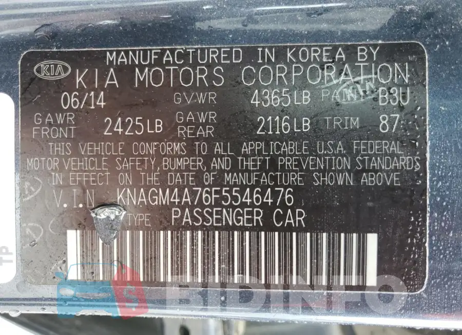 KNAGM4A76F5546476 Photo# 13