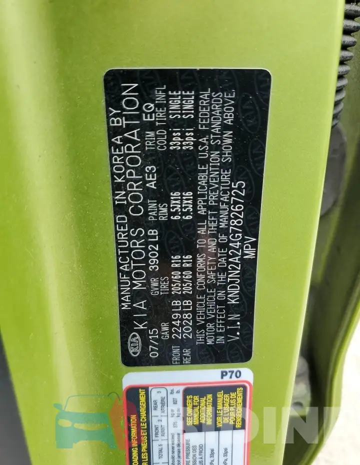 KNDJN2A24G7826725 Photo# 12