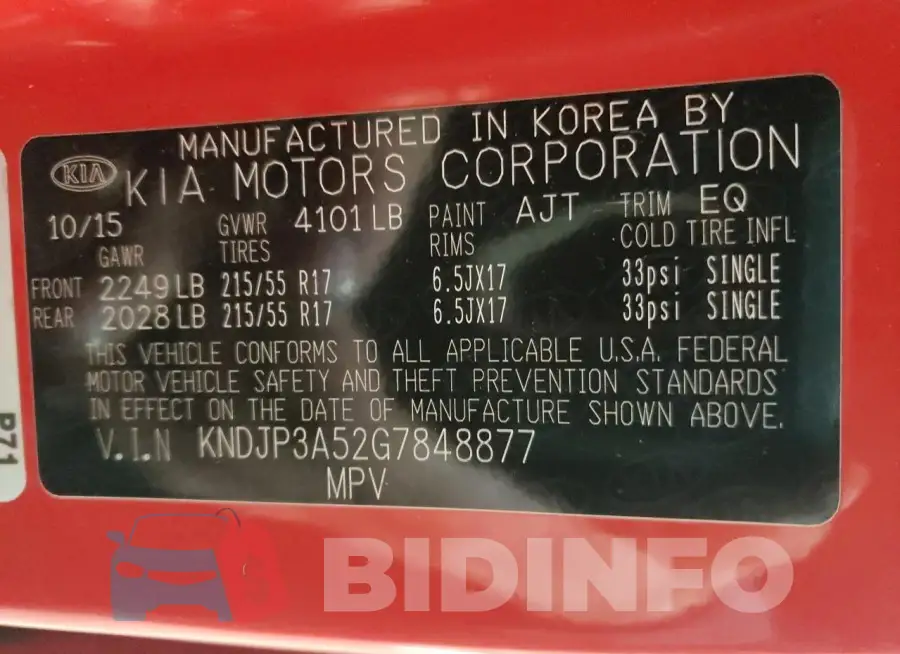 KNDJP3A52G7848877 Photo# 12