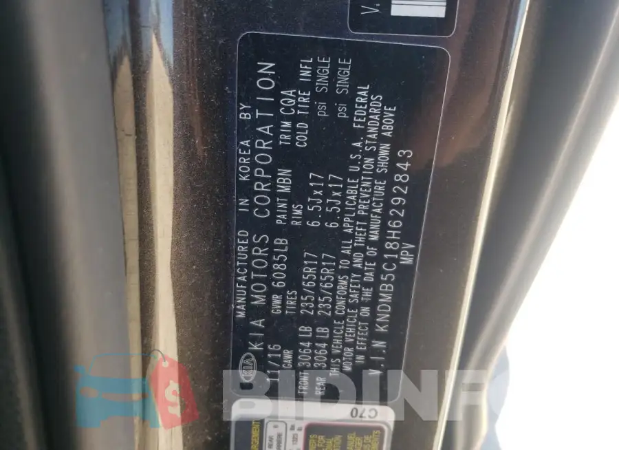 KNDMB5C18H6292843 Photo# 12