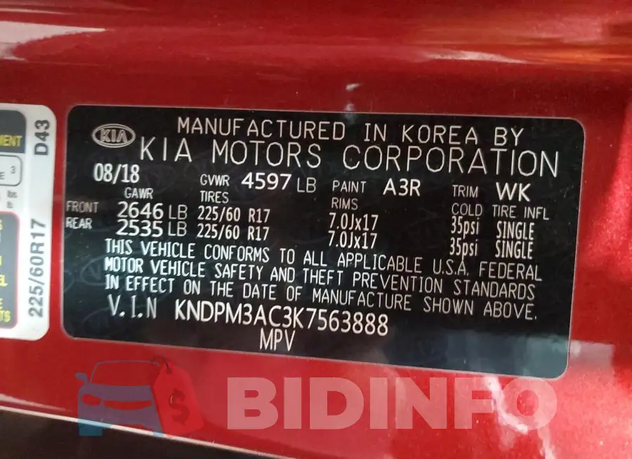 KNDPM3AC3K7563888 Photo# 13