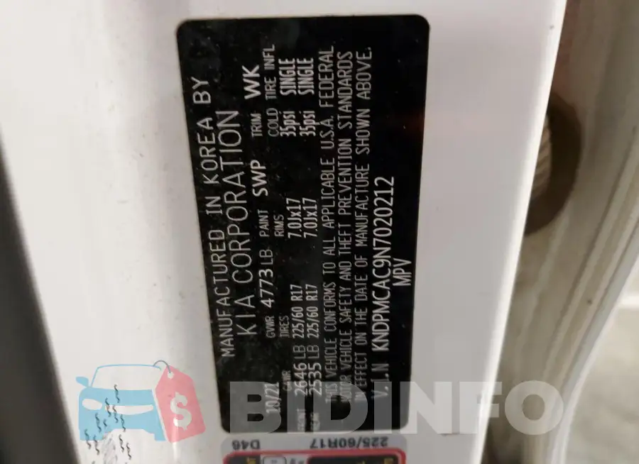 KNDPMCAC9N7020212 Photo# 13