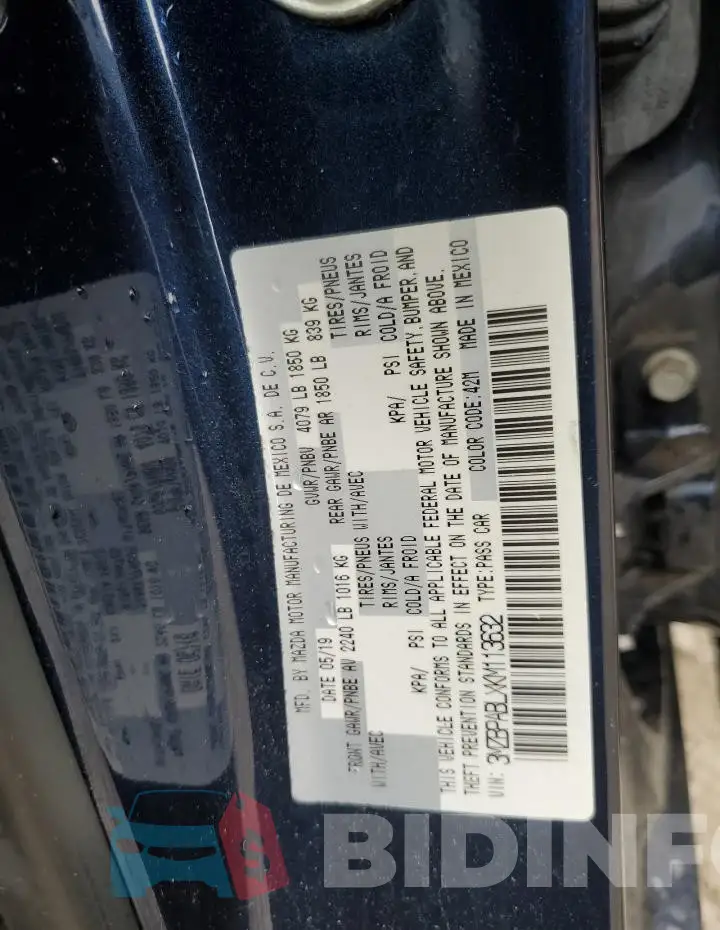 3MZBPABLXKM113632 Photo# 12