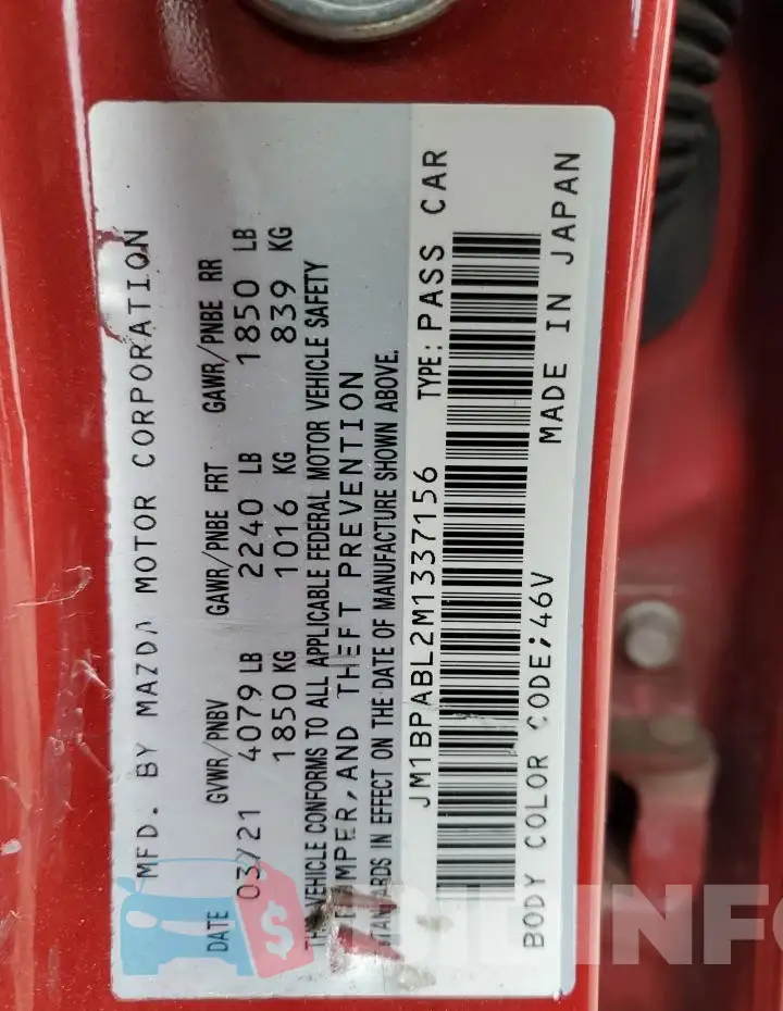 JM1BPABL2M1337156 Photo# 13