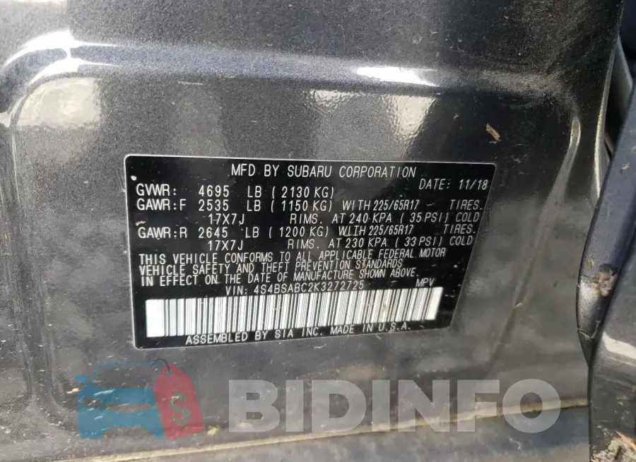 4S4BSABC2K3272725 Photo# 10