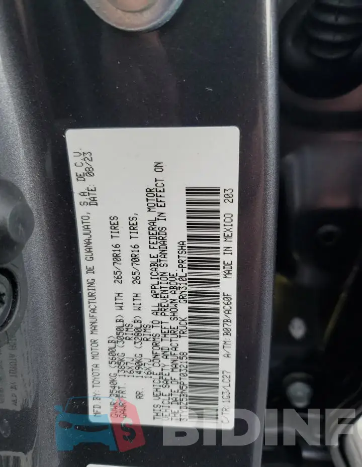 3TYDZ5BN5PT032158 Photo# 12
