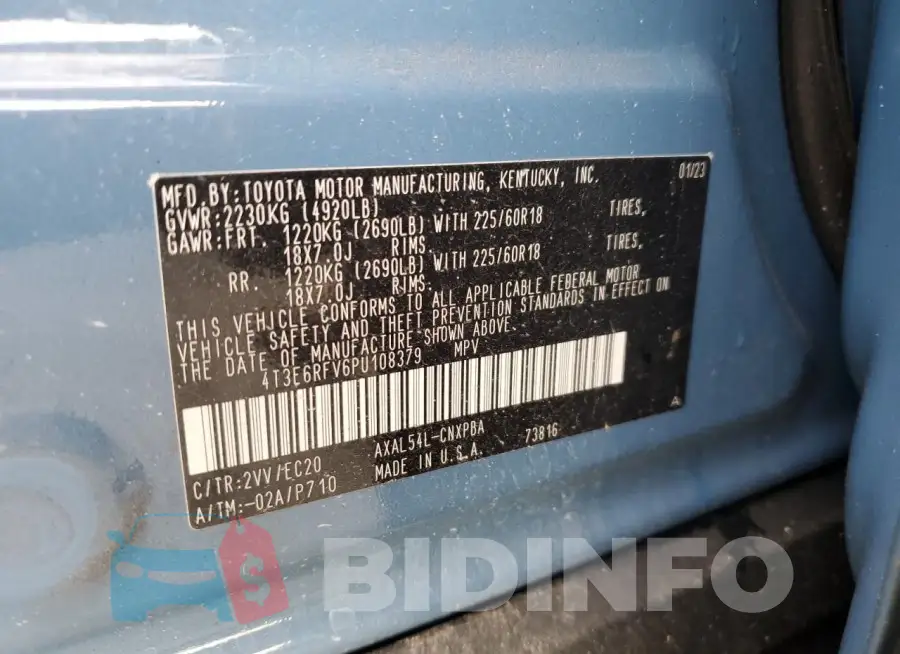 4T3E6RFV6PU108379 Photo# 12