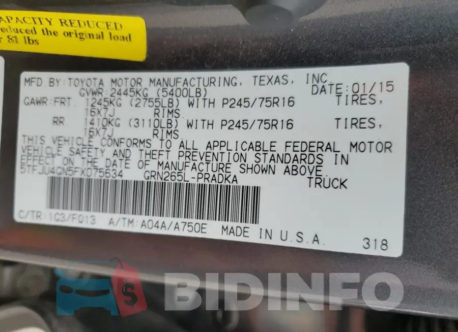 5TFJU4GN5FX075634 Photo# 12