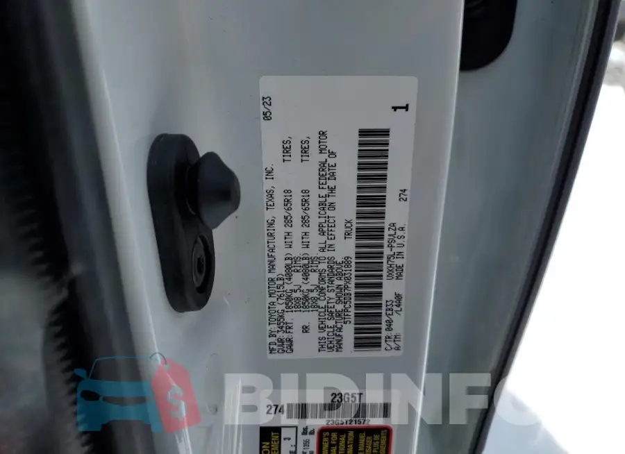 5TFPC5DB7PX031889 Photo# 13