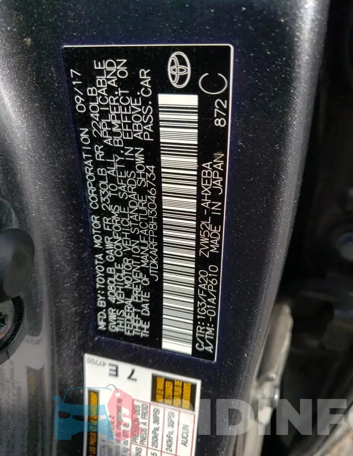 JTDKARFP8H3046734 Photo# 13