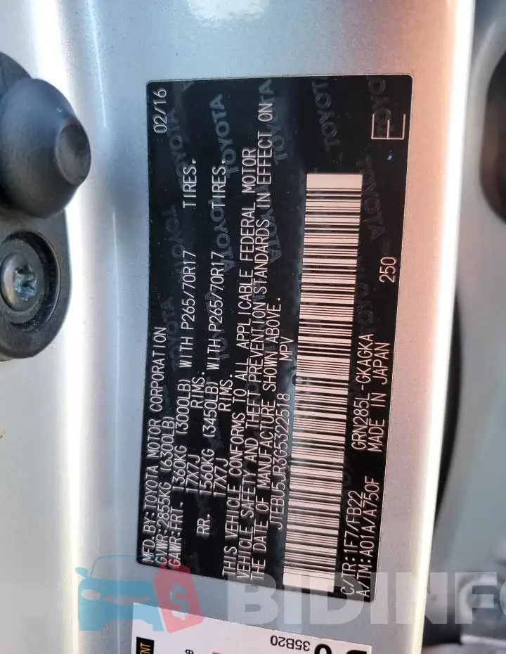 JTEBU5JR3G5322518 Photo# 13