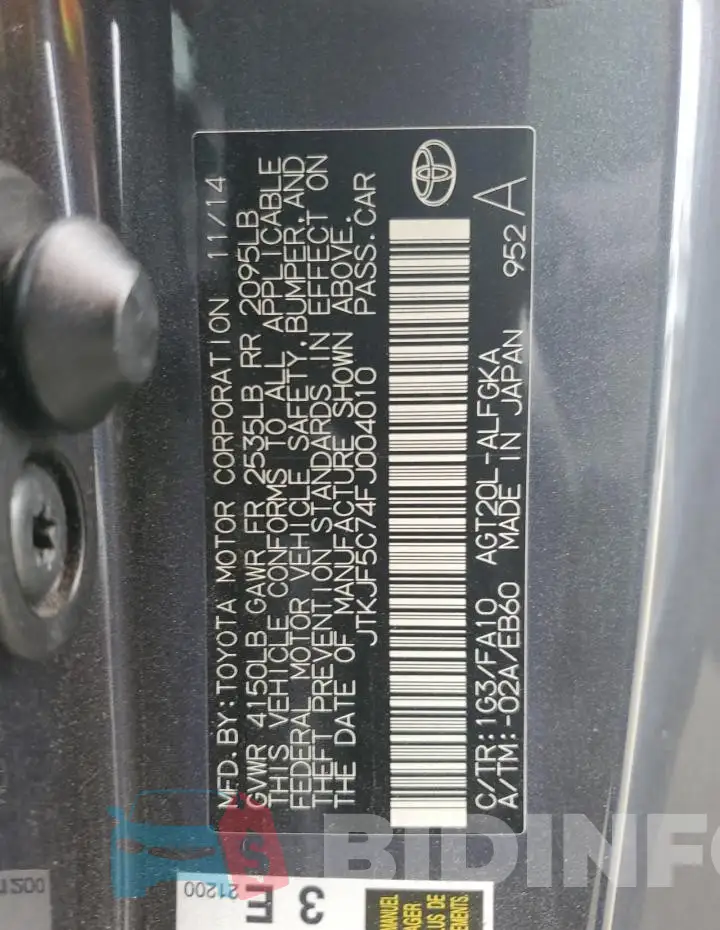 JTKJF5C74FJ004010 Photo# 12