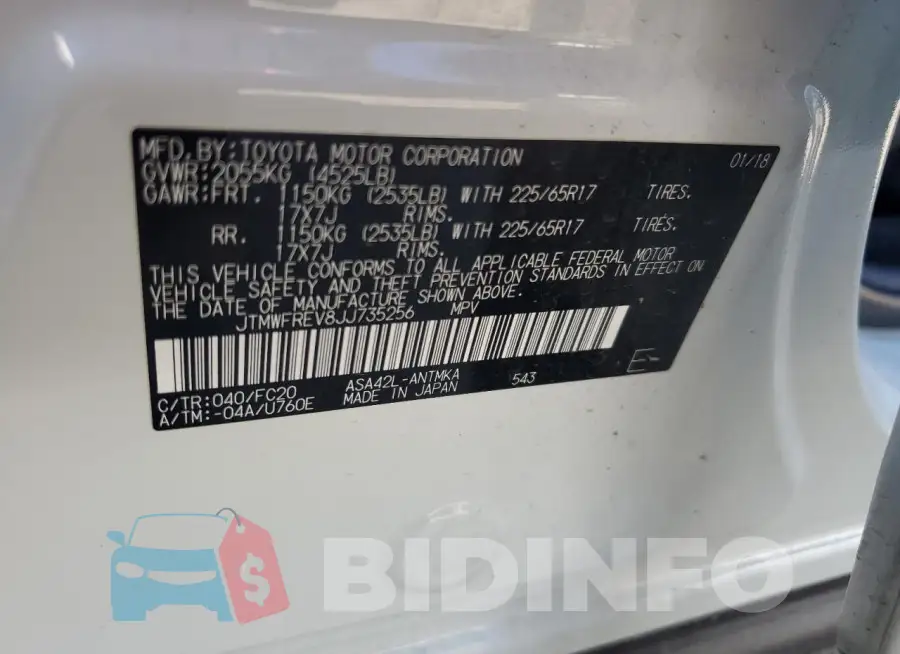 JTMWFREV8JJ735256 Photo# 12