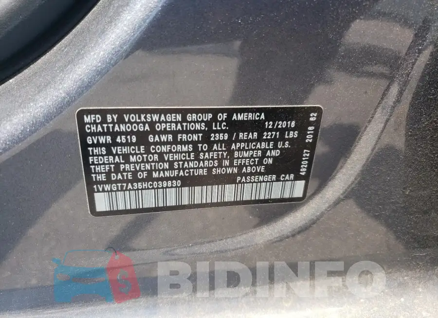 1VWGT7A35HC039830 Photo# 12