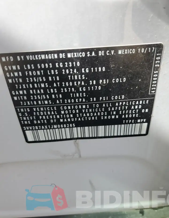 3VV2B7AX1JM068265 Photo# 13