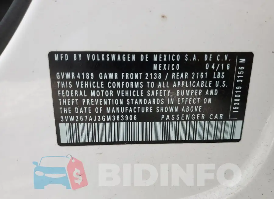 3VW267AJ3GM363906 Photo# 12