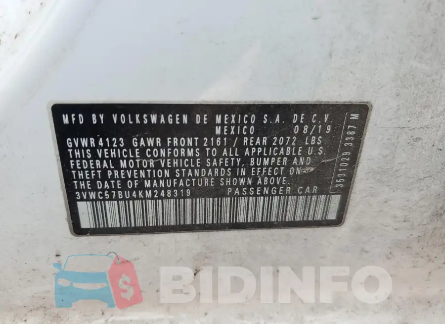 3VWC57BU4KM248319 Photo# 12
