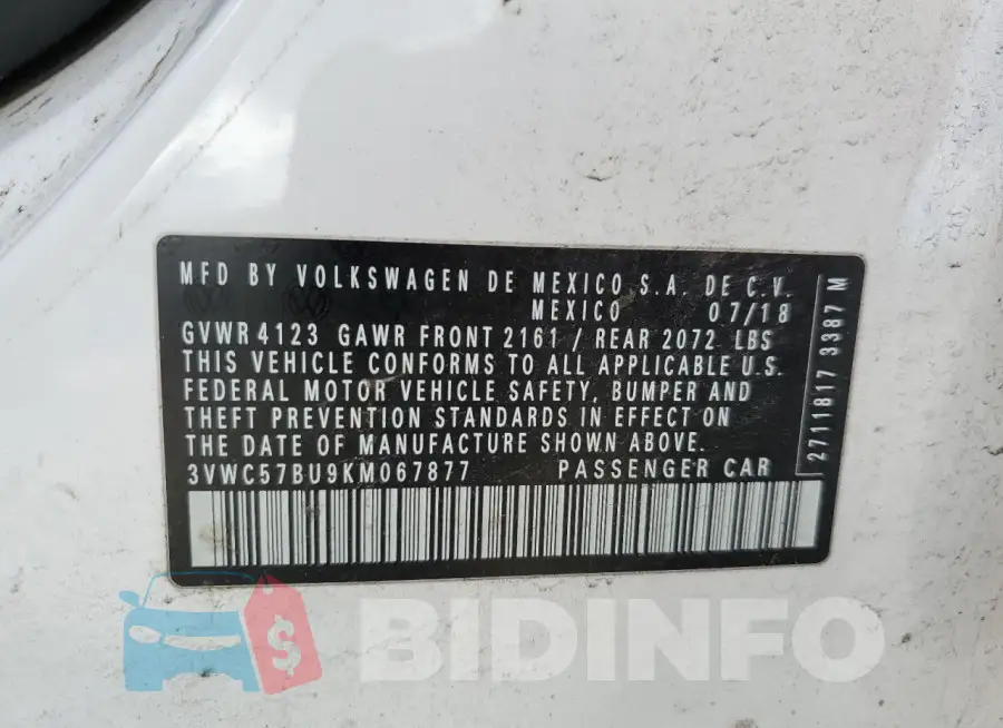 3VWC57BU9KM067877 Photo# 12