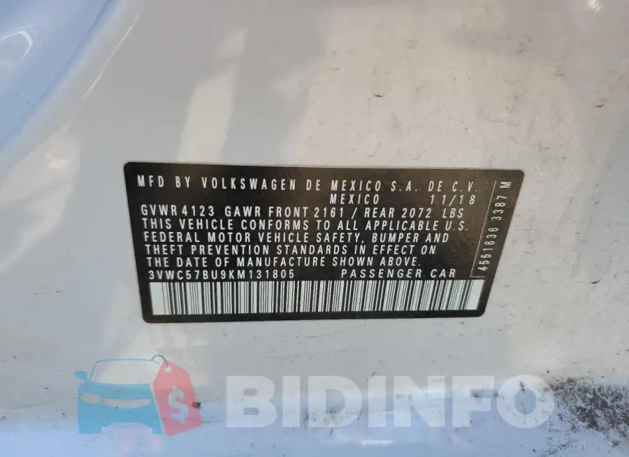 3VWC57BU9KM131805 Photo# 12