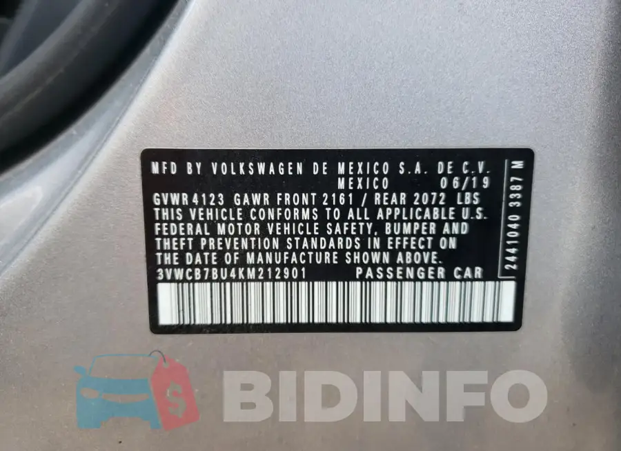 3VWCB7BU4KM212901 Photo# 13