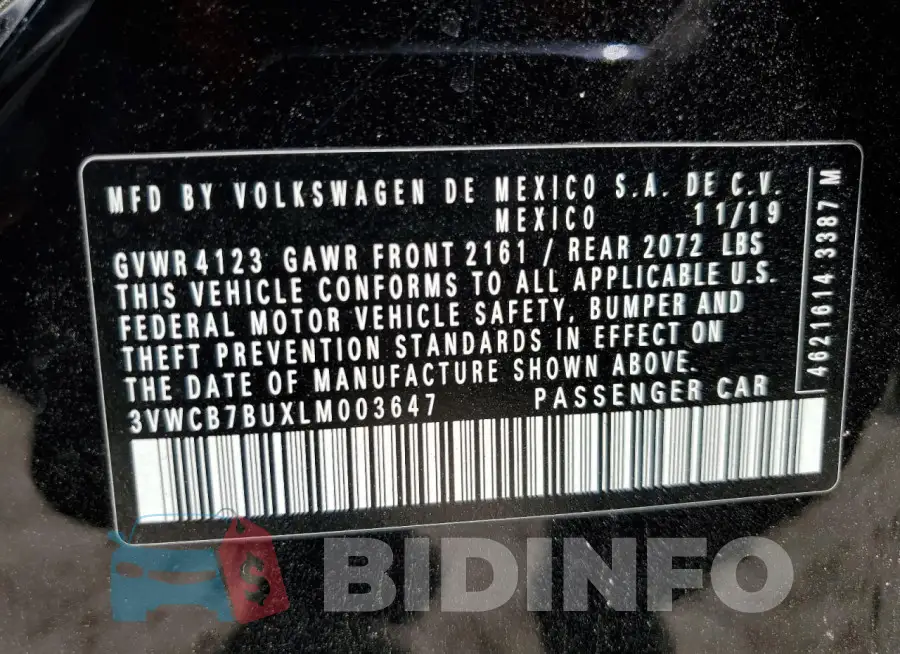 3VWCB7BUXLM003647 Photo# 13